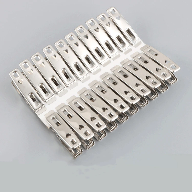 Stainless Steel Spring Clip Multi-Purpose Clothes Peg Flat Mouth Socks Clip Trousers Clip