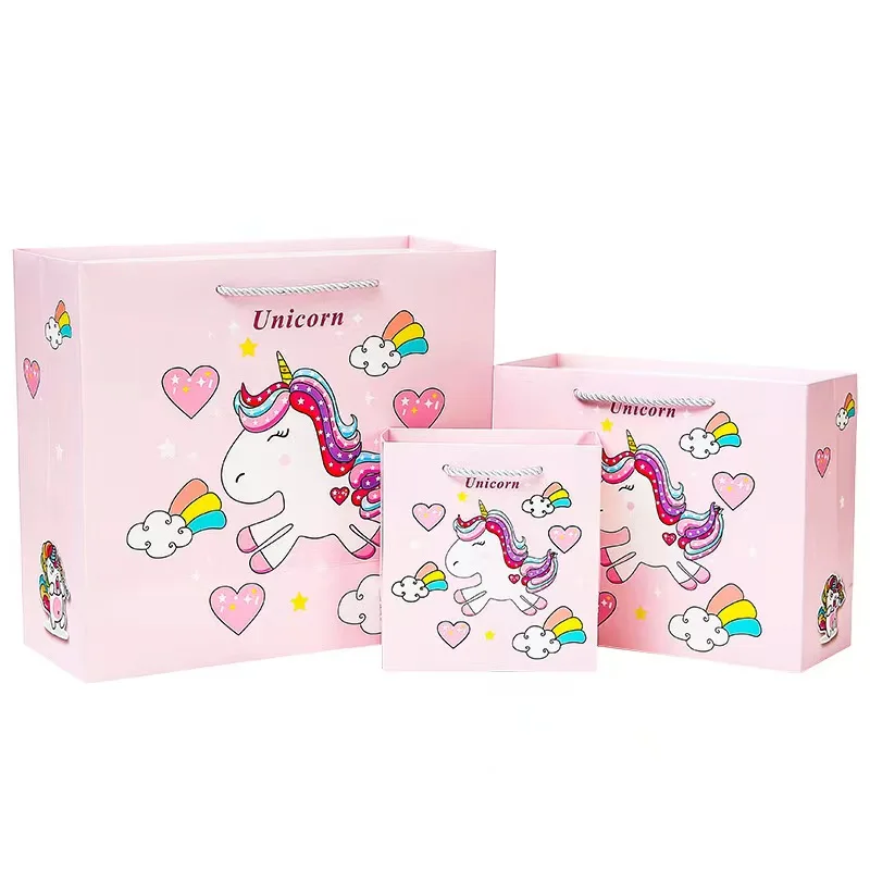 Animal Theme unicorn Kids Birthday Party Supplies Custom Unicorn Design Sweet Gift Candy Paper bags