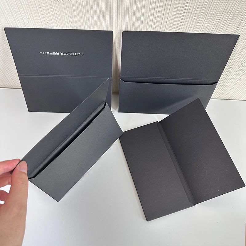 Custom Logo Printing premium card box black envelopes gift box for gift card packaging Box envelopes