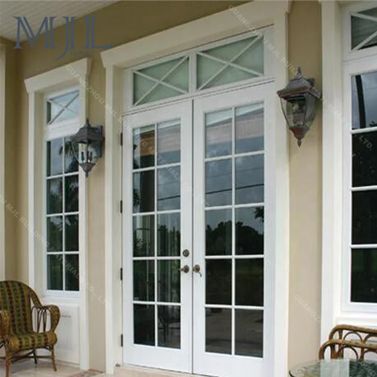 Professional Powder Coated Tempered Glass Aluminum Double Swing Tempered Glass Door