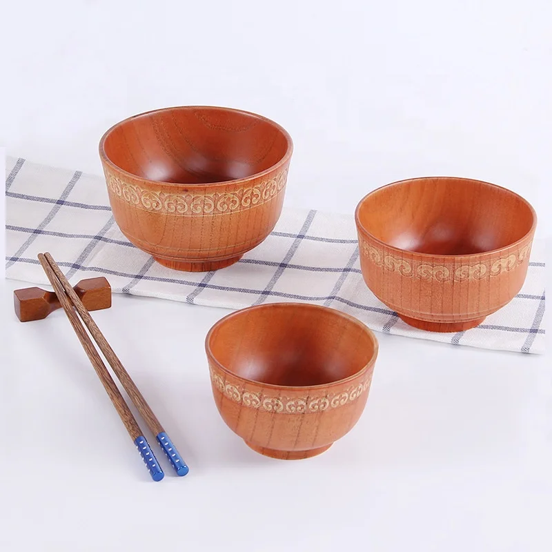 Japanese carved wood bowls tableware bowls wooden large wood utensils and salad bowls