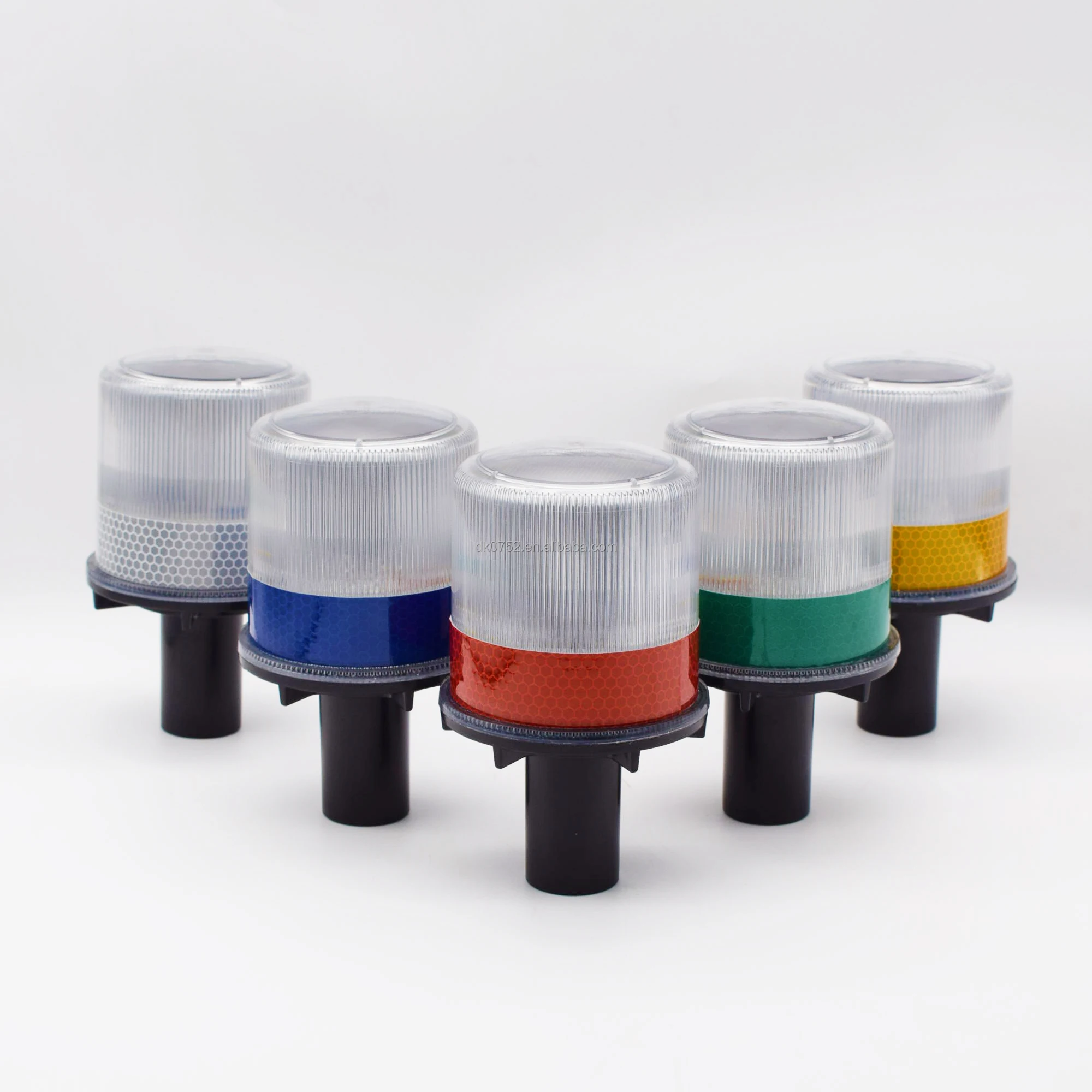 DK traffic LED beacon warning light solar powered road safety flashing warning light