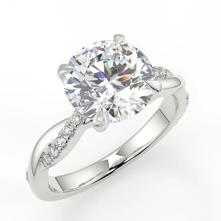 Unique Design High Quality Lab Grown Diamonds 2ct D color VVS Top quality white moissanite18K Gold 3g Gold Ring