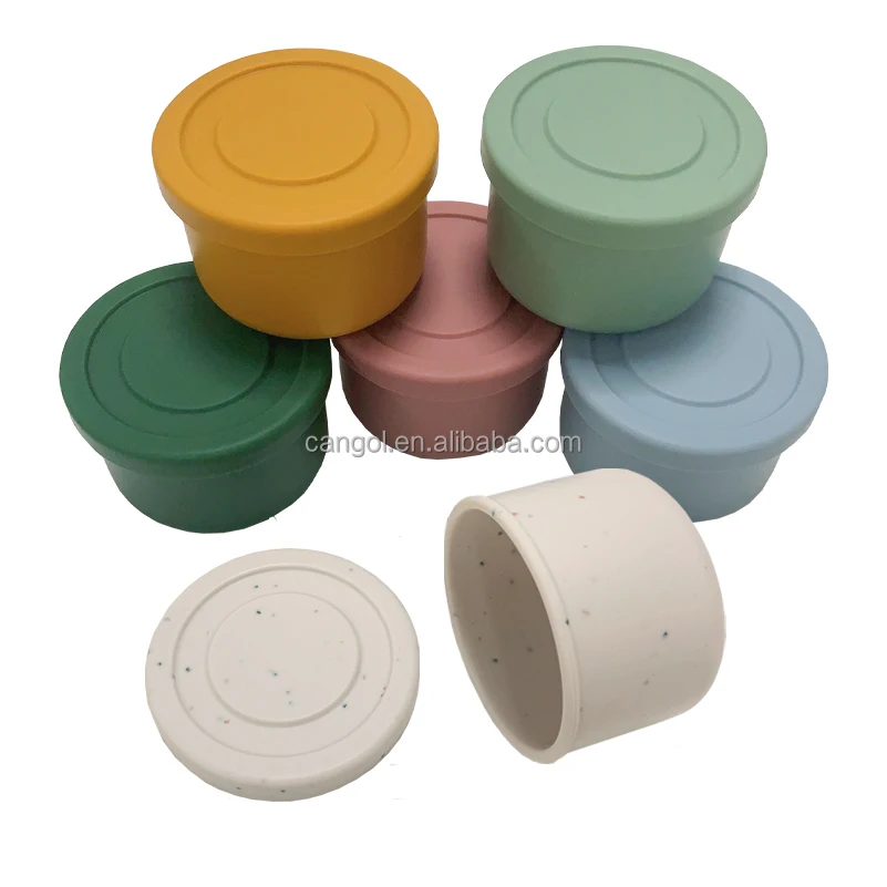 BPA Free Silicone Snack Box with Lids Food Containers Leak-Proof Bento Lunch Box Containers for Kids School Travel
