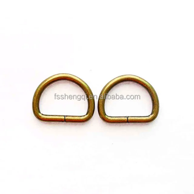 Antique Brass 1 Inch x 3/4  D Rings Shapes Webbing Metal 25mm D Buckle Purse Strap Fitting 2.5cm D Ring (1600319866422)