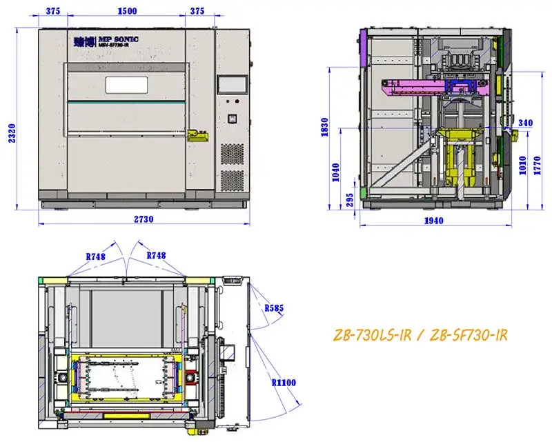 ZB-SF730-IR Factory price High Safety,Low Noise and Energy saving Customized infrared welding machine