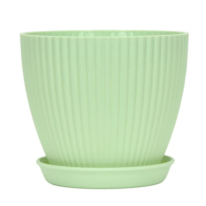 Horticultural resin plastic simple pot succulent green rose gallon factory direct striped basin