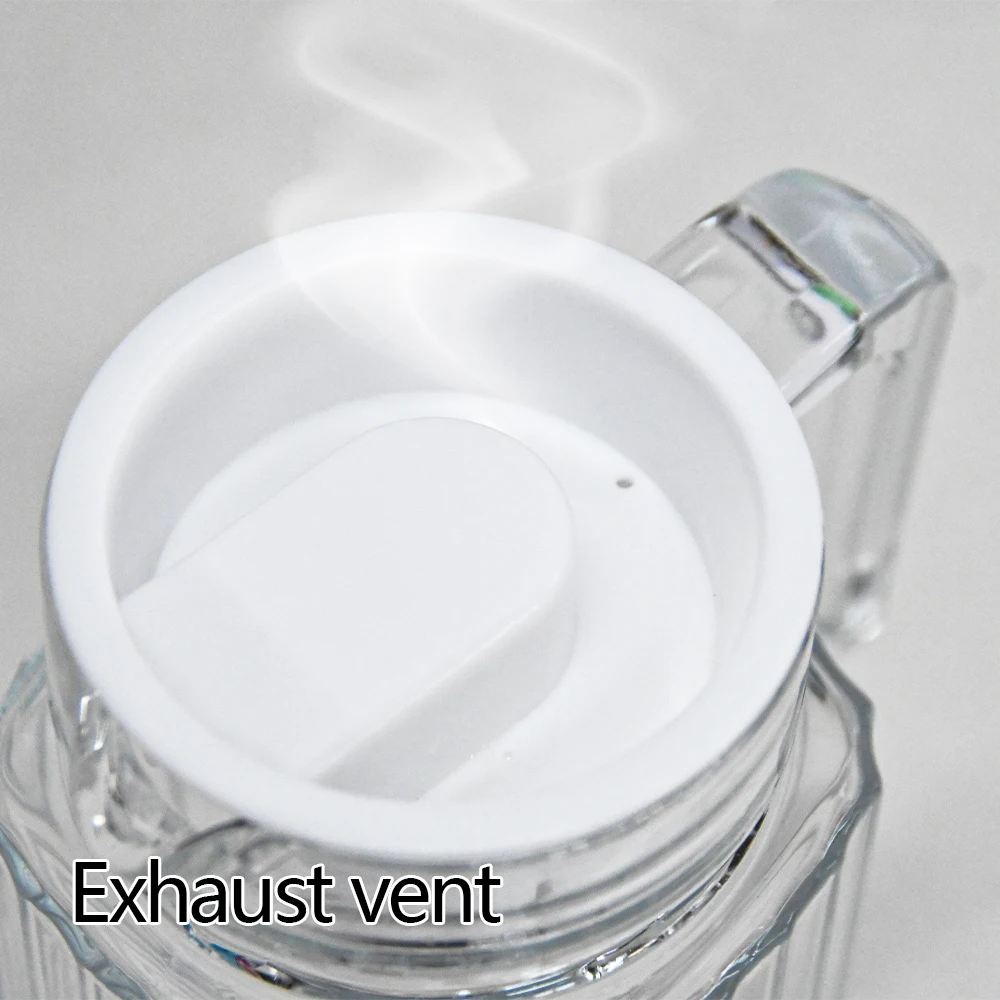 Hot-selling 1L 1.8L Big Size Glass Pitcher with Plastic Lid and Handle for Water Storage