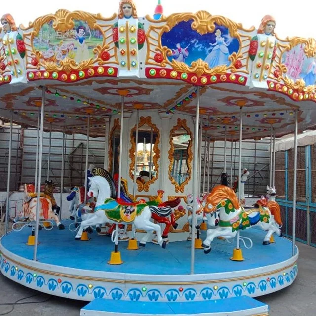 Best quality 16-seat luxury horse outdoor design kids amusement park horses carousel for fun theme park