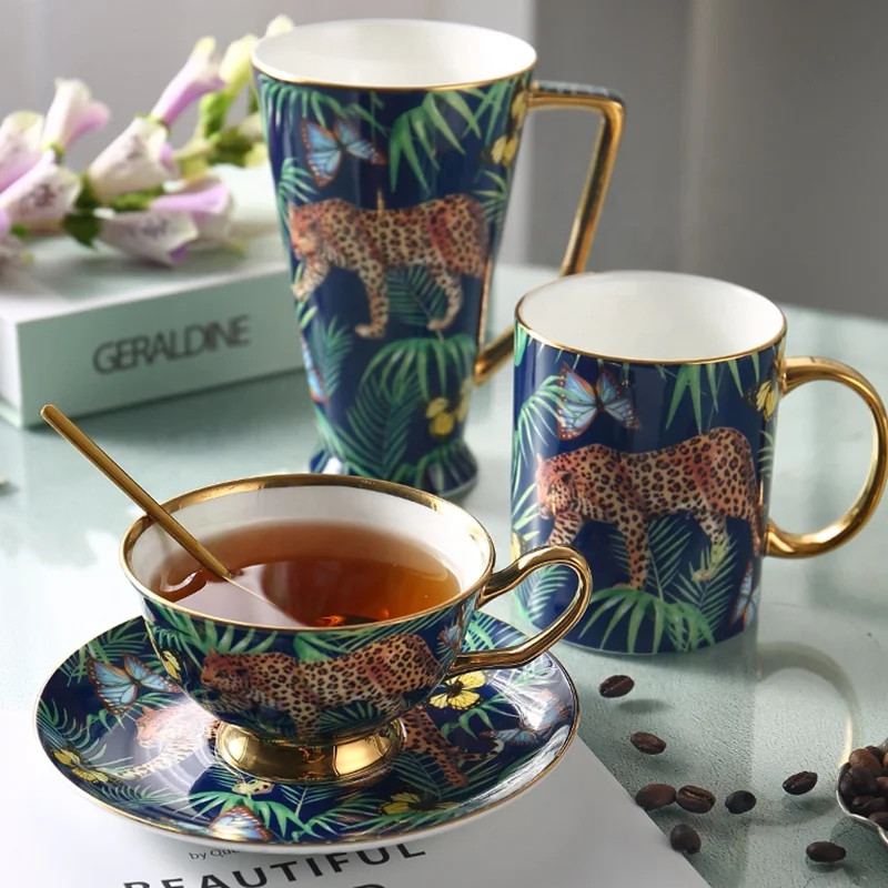 Coffee cup bone china afternoon tea small exquisite European retro British luxury high-value ceramic personality gift set