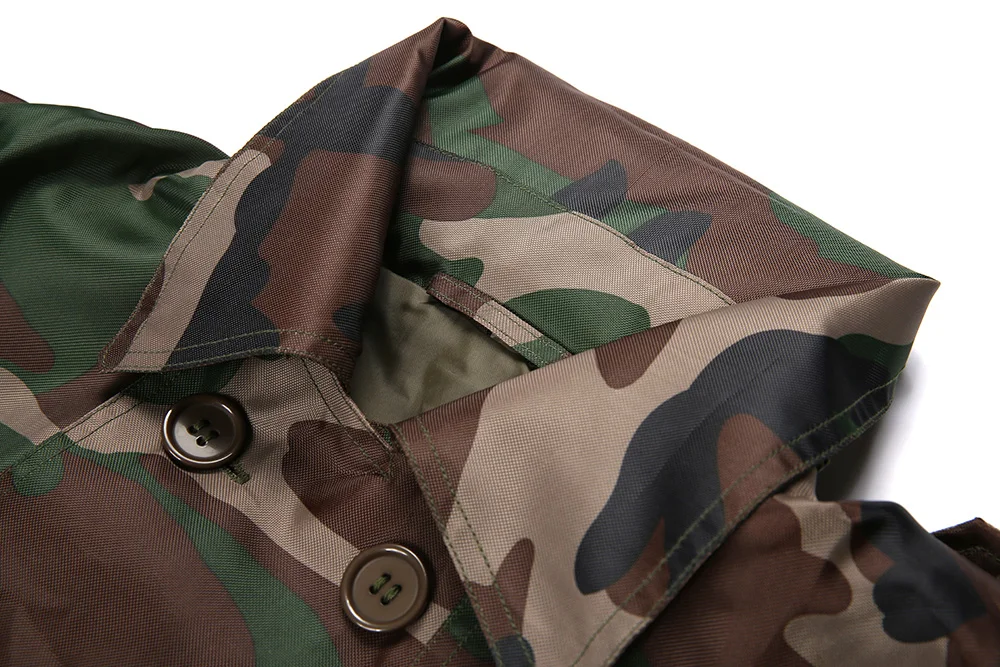 XINXING Waterproof Windproof Nylon Fabric PVC Coating Long Sleeve Overcoat Outdoor Duty Tactical Camo Rain Cape Poncho