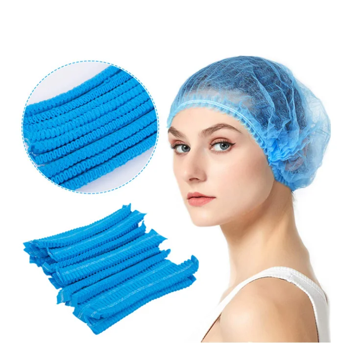 Disposable Lightweight Polypropylene Hats Breathable Unisex Hair Covers For Food Service