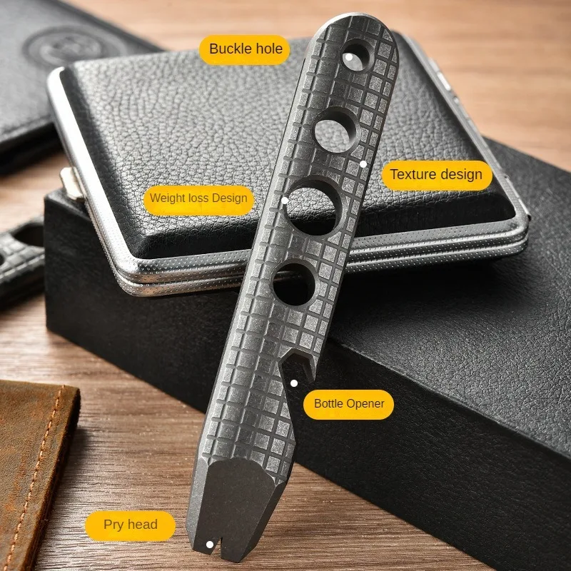 new product ideas 2024 PioneerEDC titanium alloy pry bar Portable pocket Bottle opener pry bar Gift box pocket pry bar