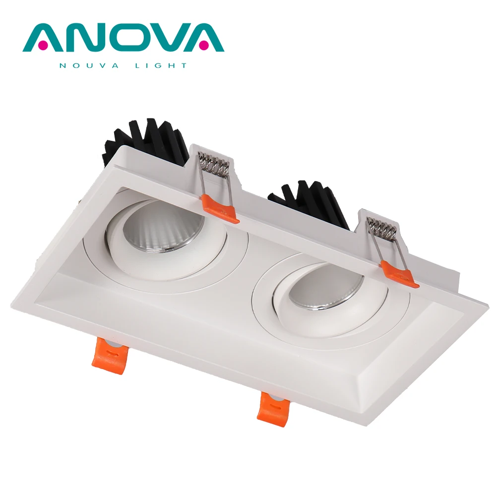 gu10 mr16 module mounting frame recessed double head down light adjustable lights rectangular led downlight