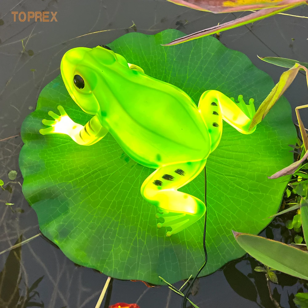 Green 40cm ABS Frog LED Light Decoration Waterproof IP65 Rated Outdoor Garden Lamp for Christmas Halloween Landscape Application
