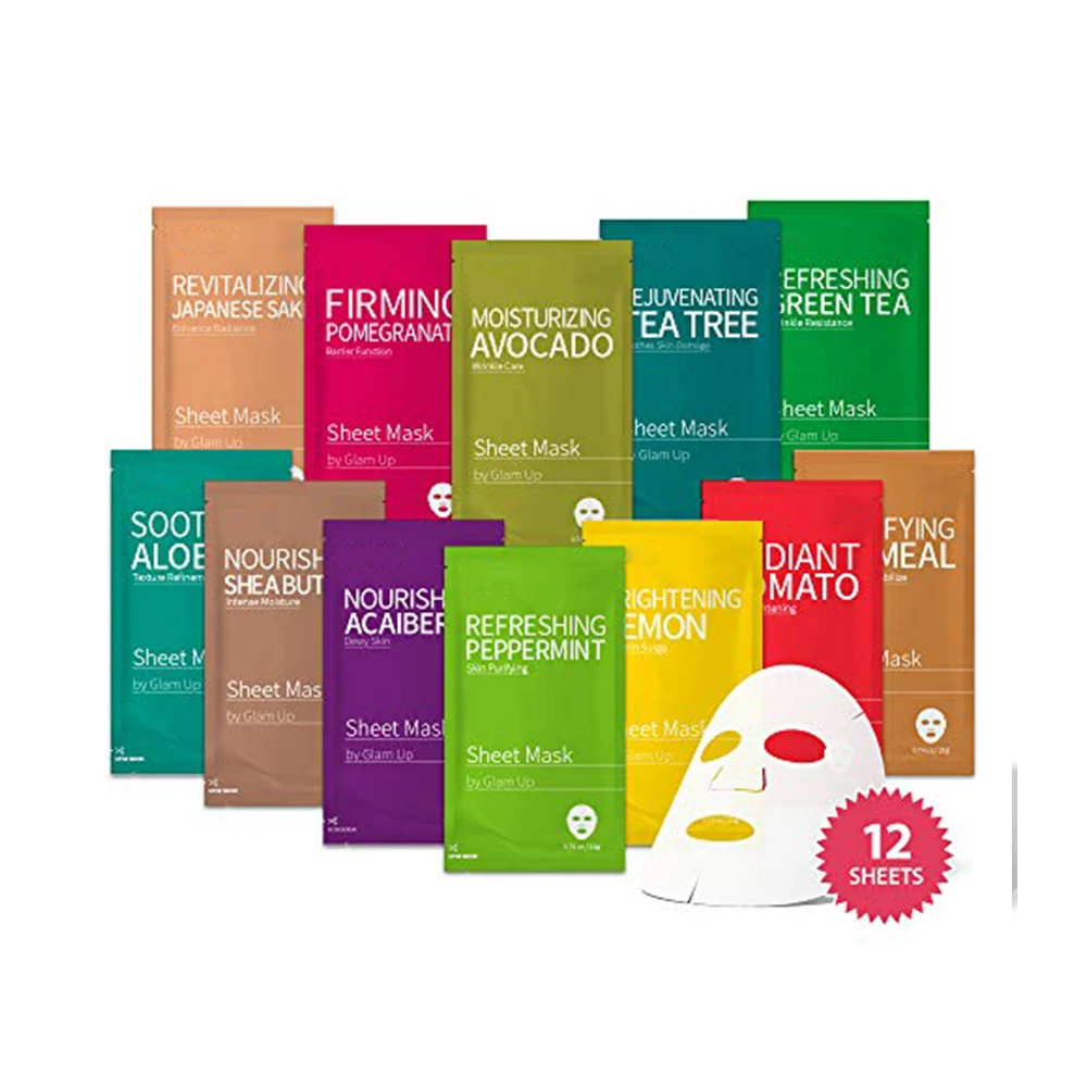 Amazon Product Private Label Volcanic Soil Facial Mask Customsized Silk Beauty Organic Collagen Facial Mask