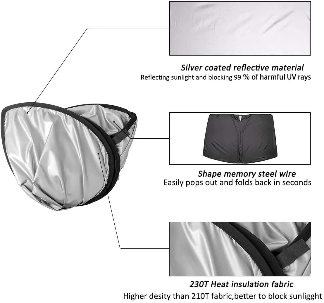 2021 Upgrade Windshield Sunshade Folding Sun Visor Protector Sun Shade Cover For Tesla Model 3 Y