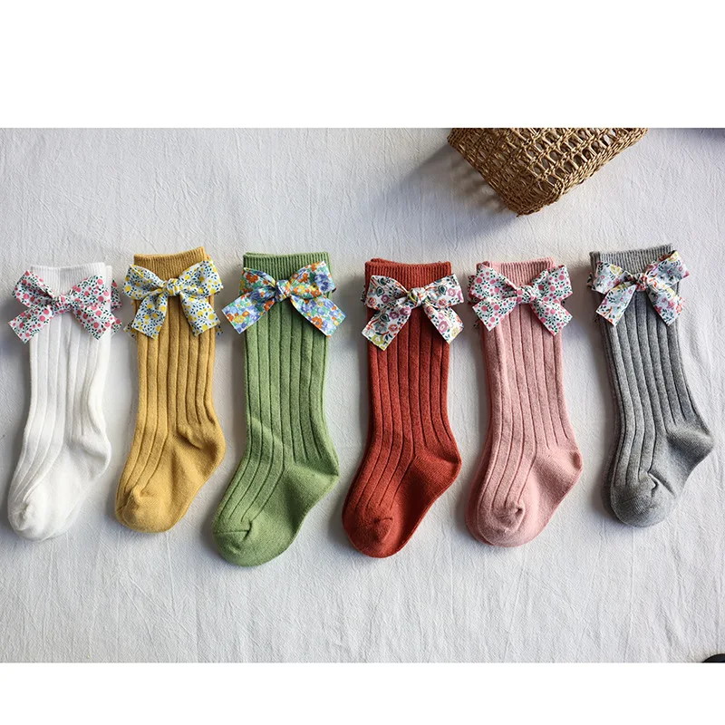 
Lovely Bowknot Baby Girl Socks For Newborn Soft Knitted Baby Socks Infant Toddler Ankle Long Socks 