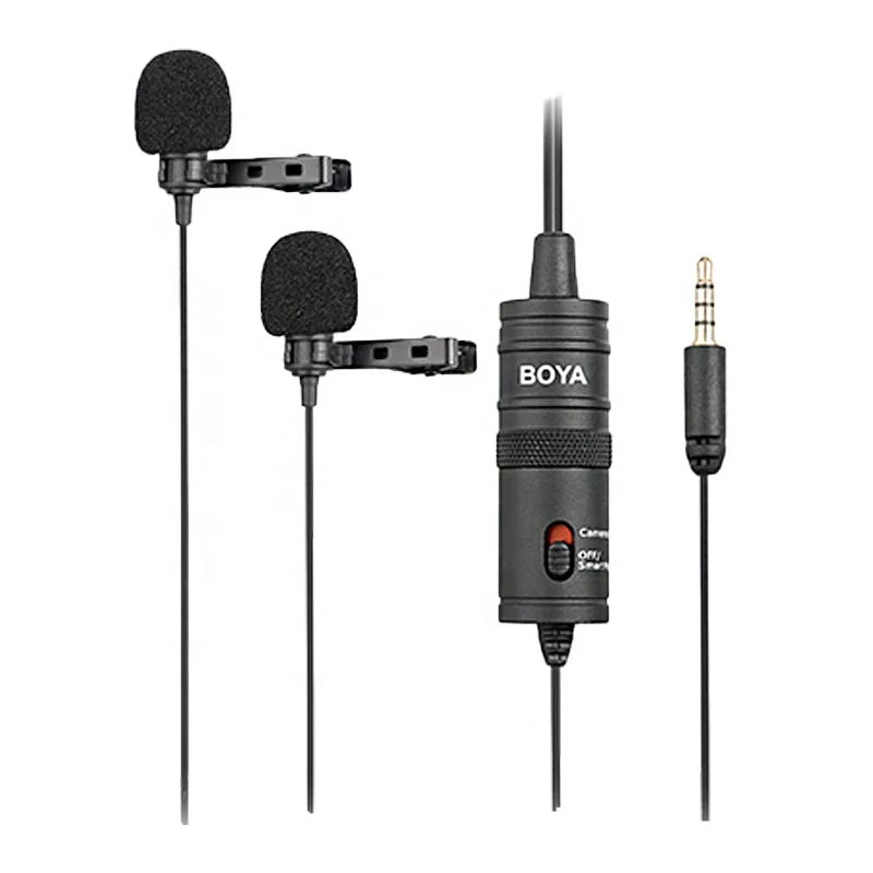 High Quality BOYA BY-M1DM Dual Omni-directional Lavalier Microphone