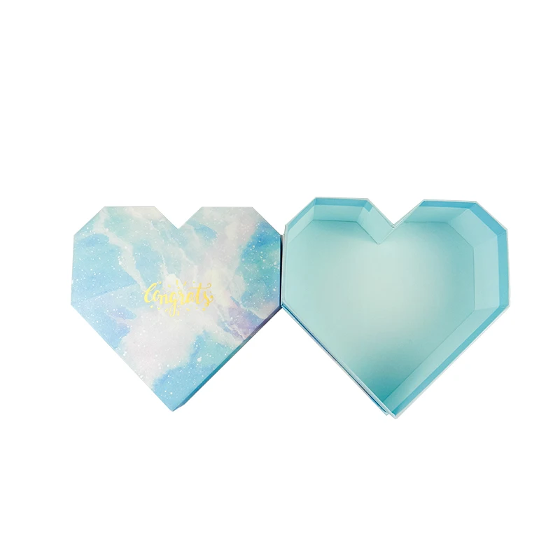Heart shaped chocolate packaging box with starry sky printing