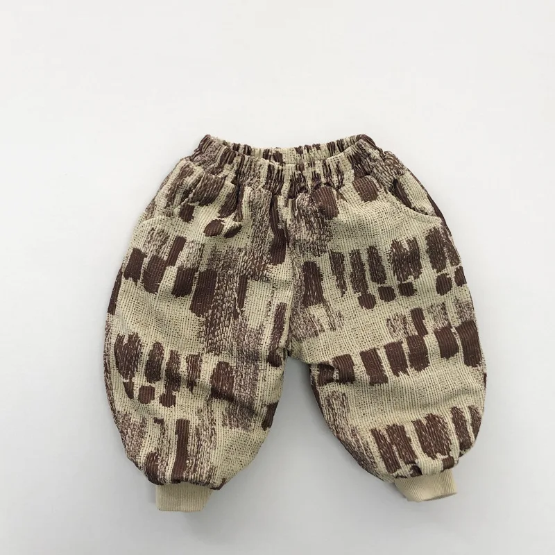 Wholesale 2023 Winter Thick Printed Corduroy Pants for Toddlers Boys