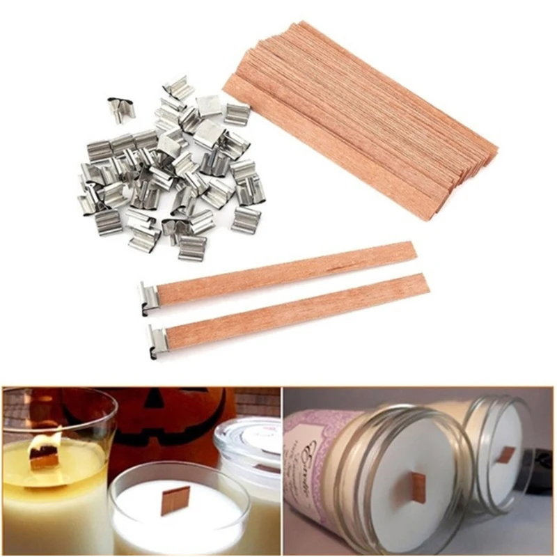Aromatherapy tools eco friendly 6mm-19mm wooden wick candle wood wicks for candle making