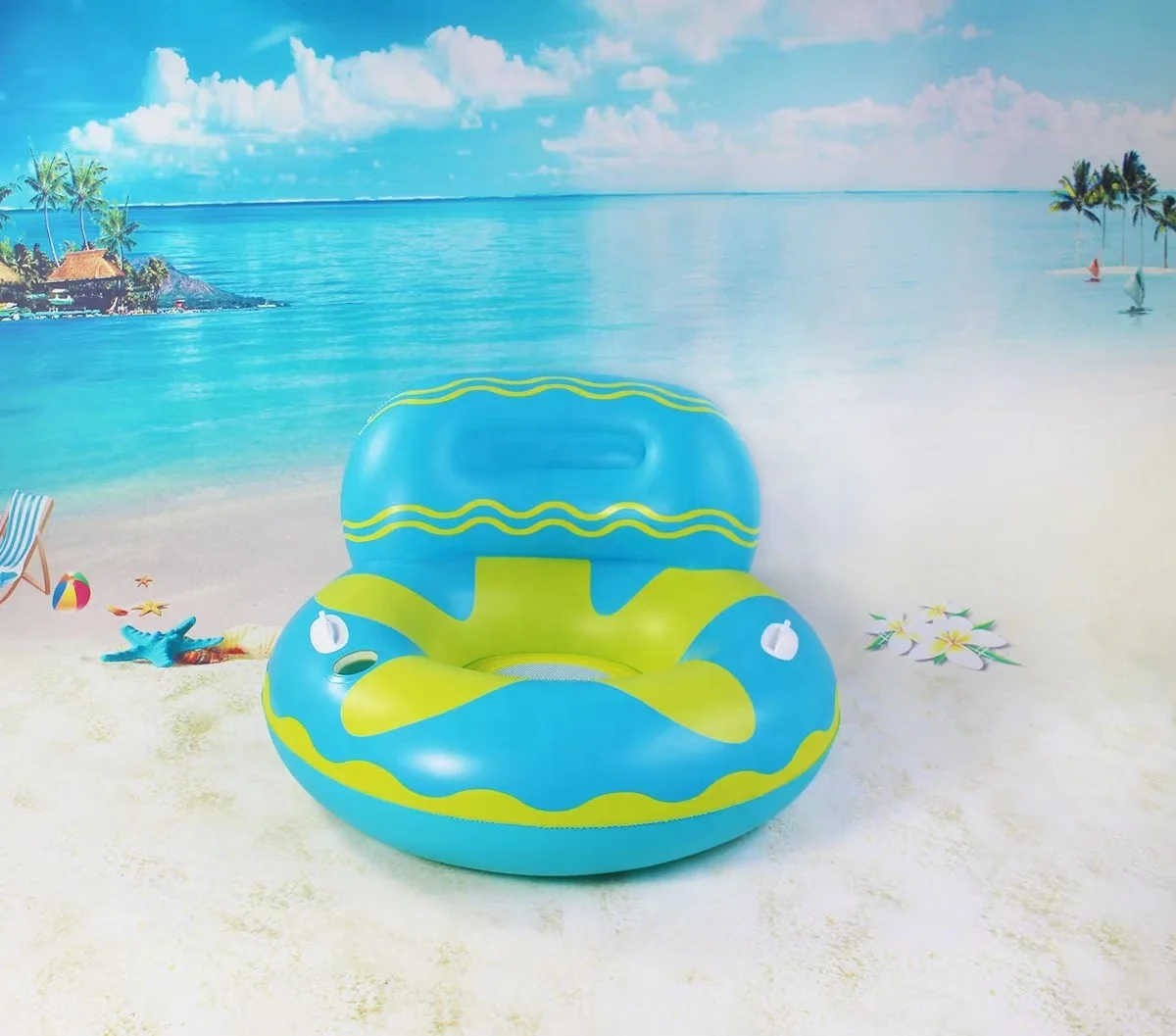 New custom inflatable backrest cup holder float water on the sofa recliner water float pad PVC
