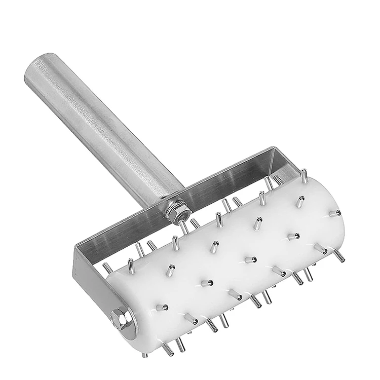 Kitchen Baking Tools Pizza Dough Roller Pins Wooden Handle Cookies Pastry Needle Wheel Hole Puncher