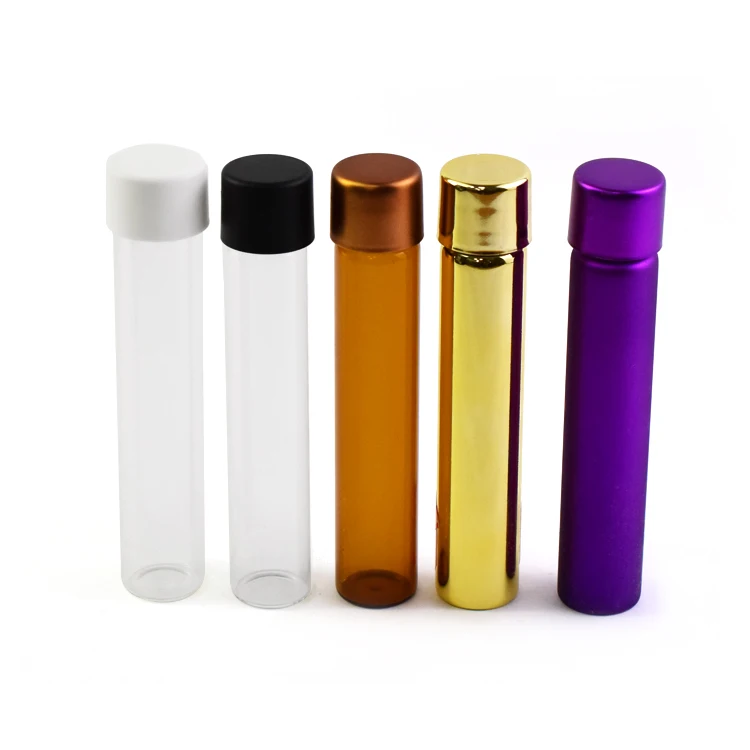 22*115mm glass tube custom any sizes metallic version child resistant lids for ur rolls packaging