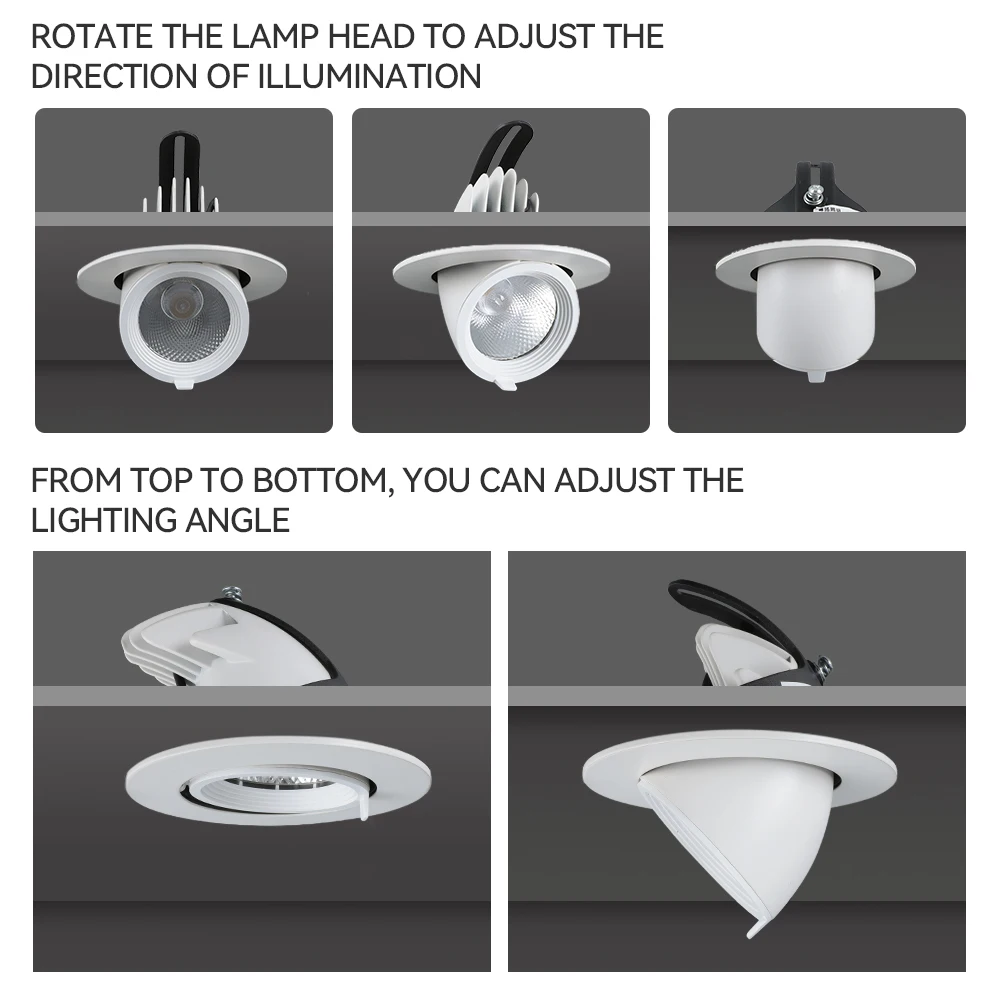 NEW Spotlight Embedded Stretchable LED Ceiling Lamp 35W Elephant Trunk Lamp Rotate Retractable LED Spot Lights COB Downlight 80