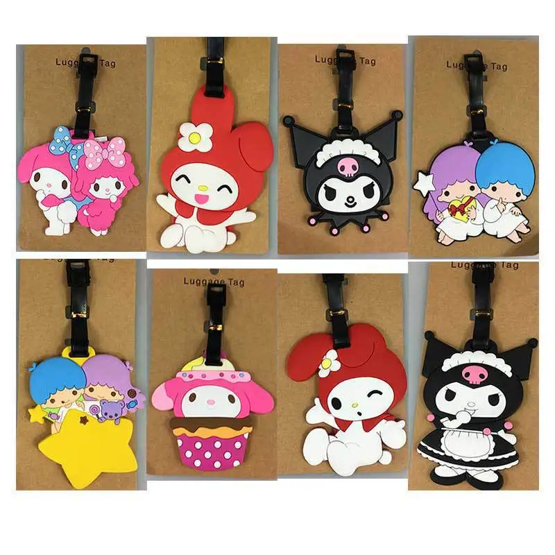 46 Color High quality Cute Kuromi Cartoon Soft PVC luggage tag for backpack luggage case decoration