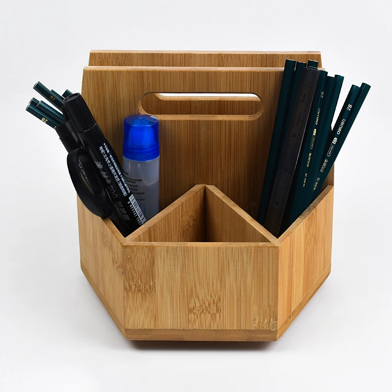 WDF New Arrival stationery organizer multifunction pen holder for desk customized pen organizer for desk bamboo pen holder