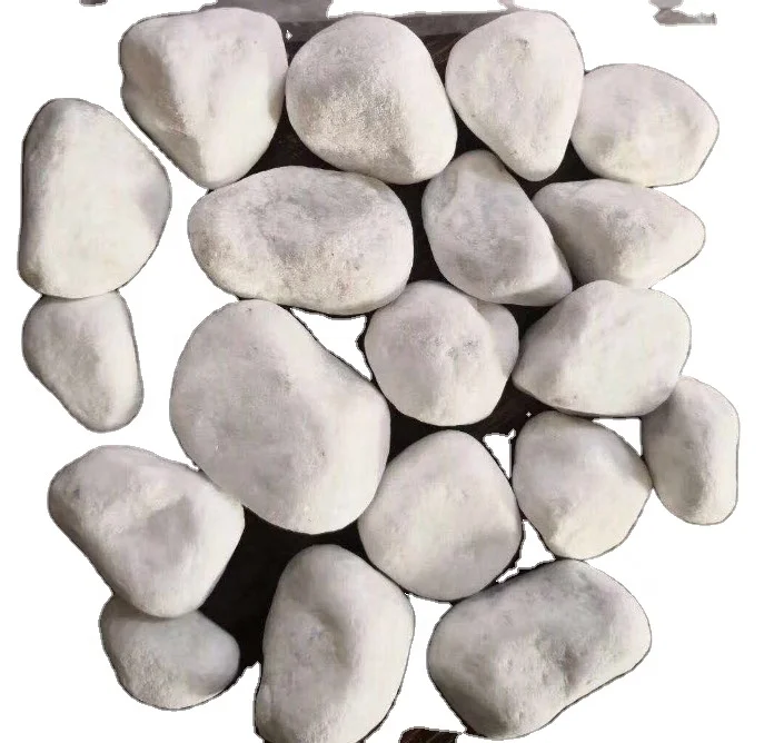 White Marble Machine Made Pebble Stone Tumbled Gravel for Walkway