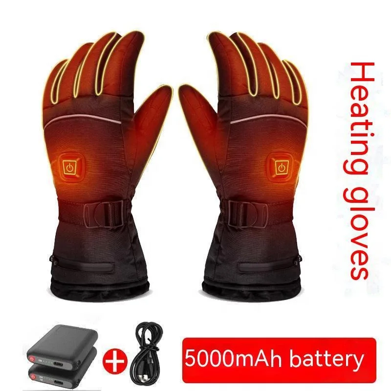 Thermal Men Women waterproof battery rechargeable snowboard motorcycle racing Cycling Winter Heating Ski Electric heated gloves