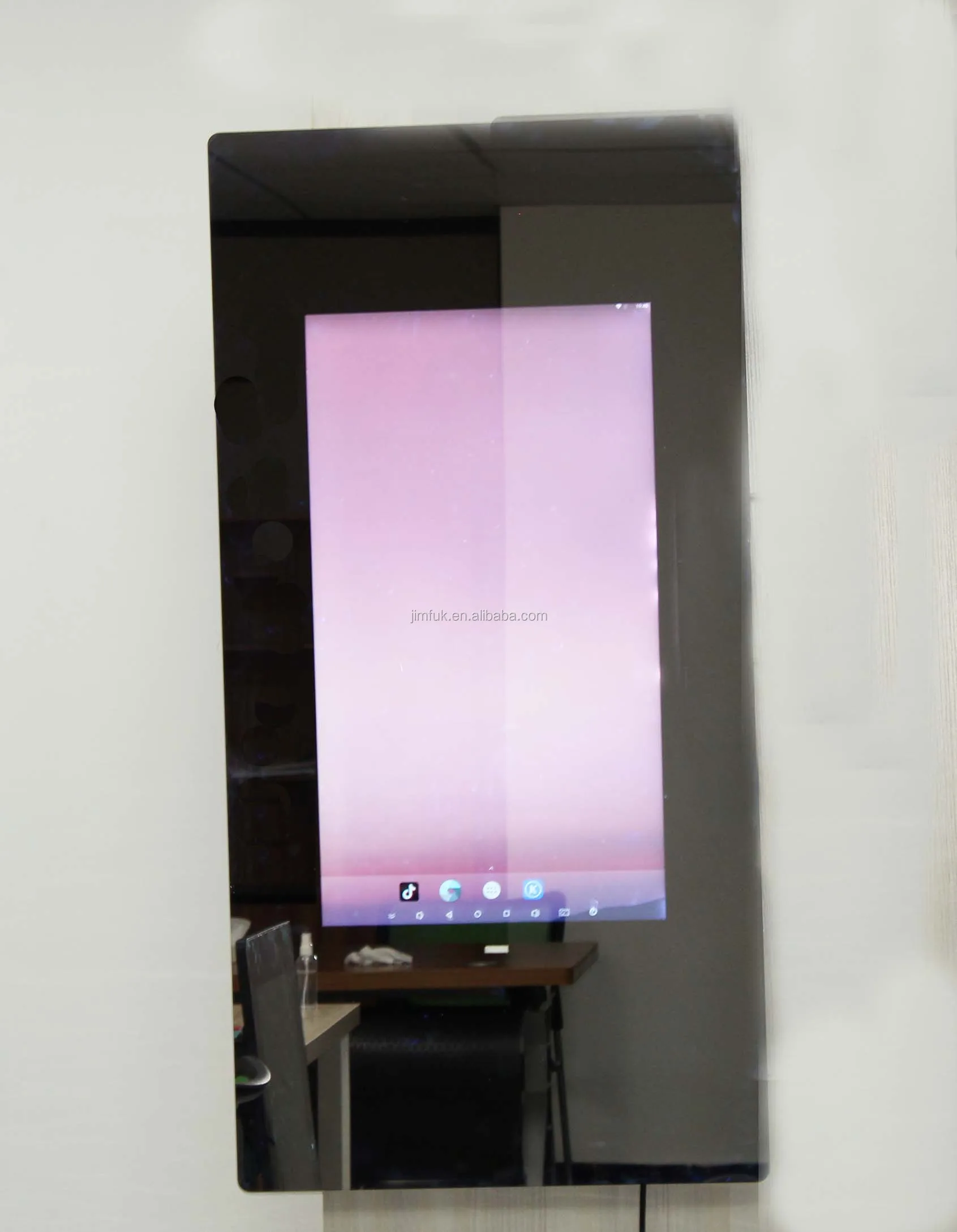 
Smart wall mounted display screen interactive magic mirror touch screen for home gym 