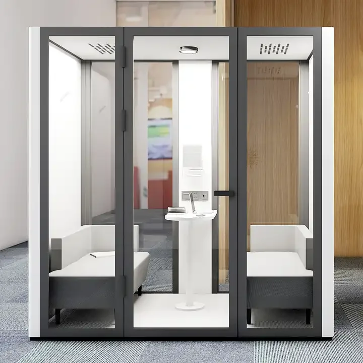 Exclusive High End Silent Four Person Soundproof Enclosed Office Meeting Room