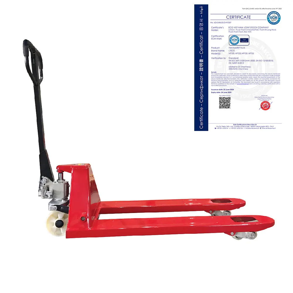 CE Certification OEM 2.5 Tons 2Ton Red Transport Manual Hydraulic Hand Pallet Truck