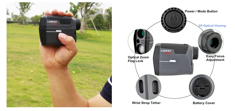 Pacecat Golf Rangefinder Maginification 6.0X Angle Measurement Long Distance 1200M Laser Rangefinders