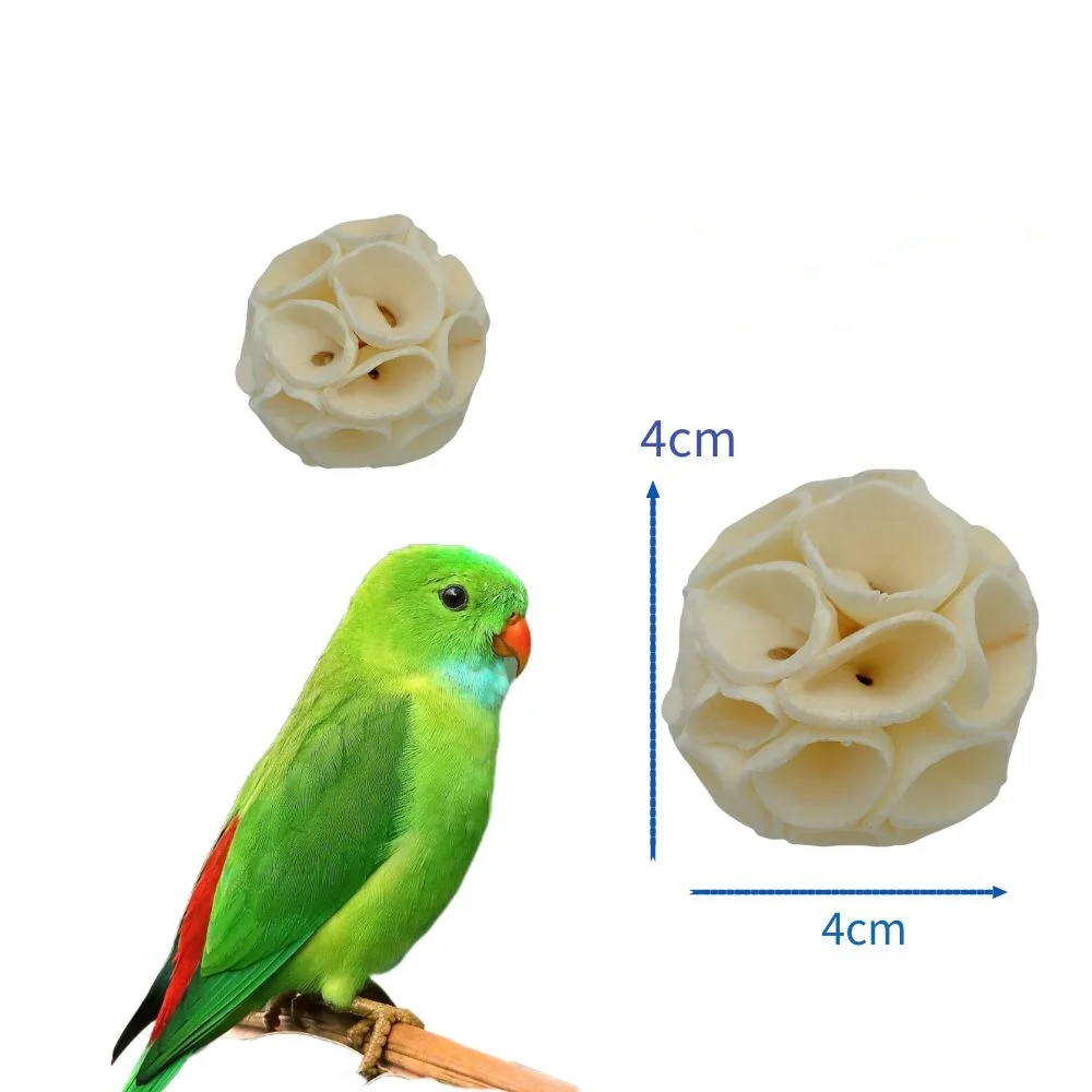 Bird toy Natural sola ball soft chew tear foraging toy parrot Hanging bell tear paper toy