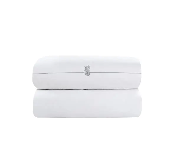 QSY 100% Cotton Duvet Cover Set Comforter King Size-3pcs Soft Bedding with Striped Detail, 1 Duvet Cover and 2 Pillowcases