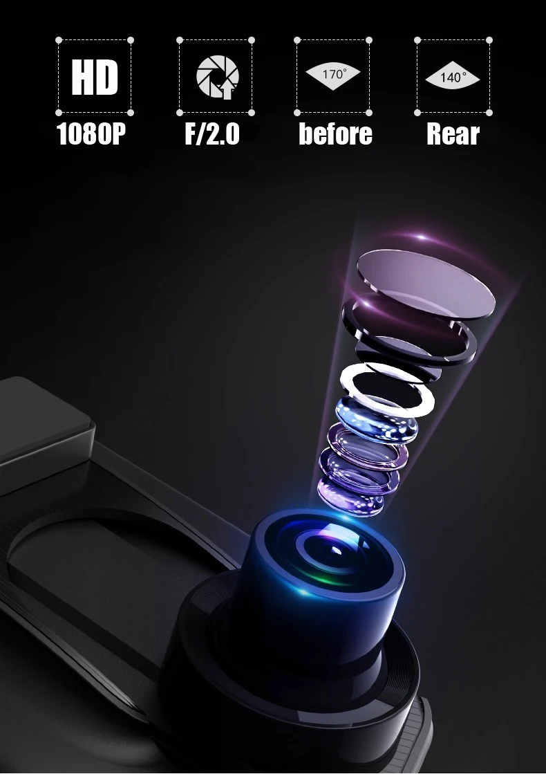 10 inch Touch Screen Stream Media Car DVR Dash Cam Dual Lens Rear View Mirror Auto Dashcam Video Recorder Car HD Dash Camera