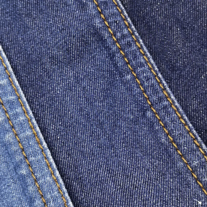В наличии оптовая продажа 86.3% tencel 13.7% лен 6 унции голубой камень стирка перекрестная клетка джинсовая ткань для брюк курток