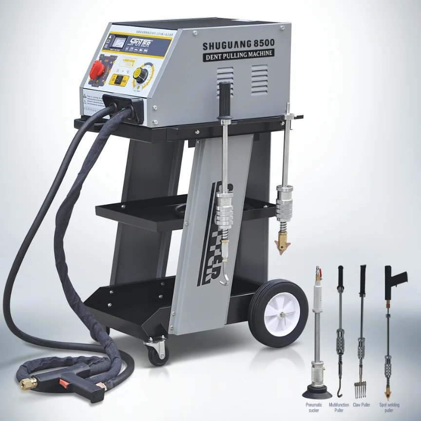Auto paintless dent repair, spot welder machine with dent puller