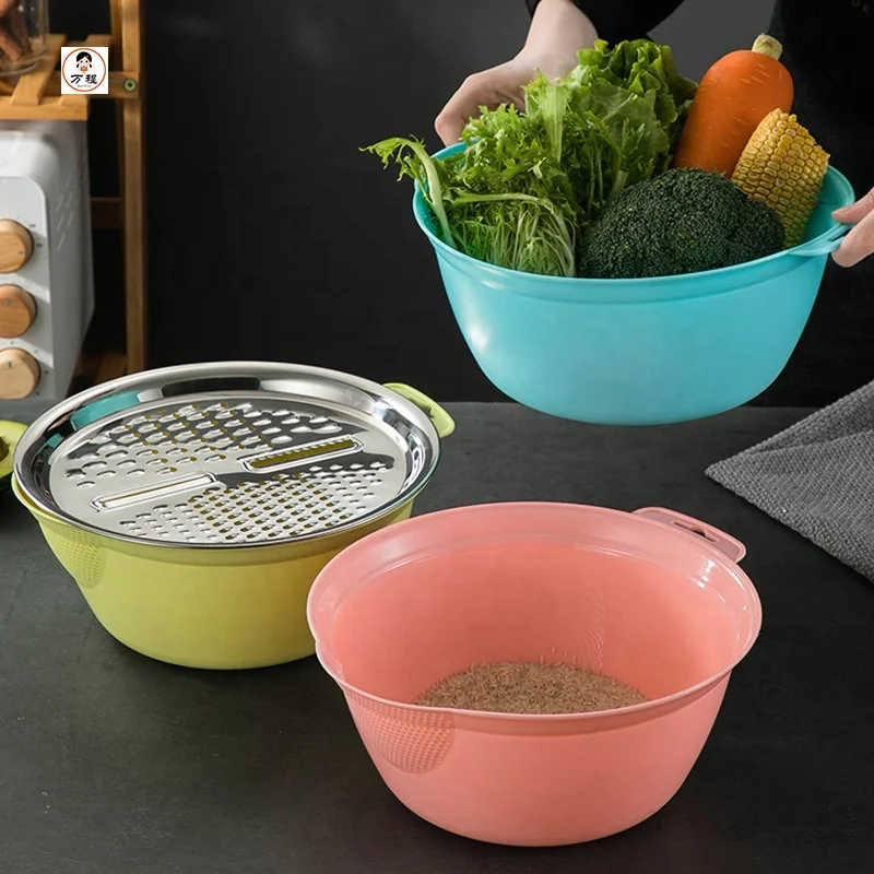 
Two-Piece Suit Stainless Steel Rice Washing Basin Household Kitchen Multi-Function Basin Set 