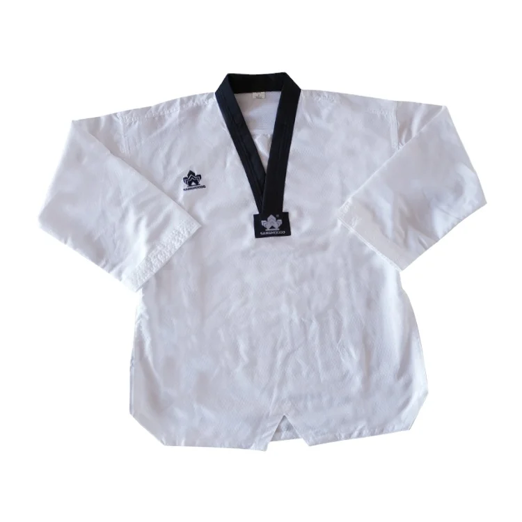 Sangmoodo black v neck supplier martial arts master wtf dobok ultralight taekwondo uniform