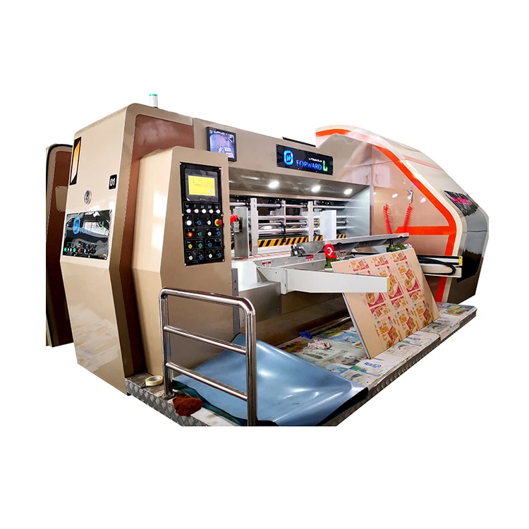 Vacuum Transfer 4 color print slotter die cutting machine with stacker1200*2400mm