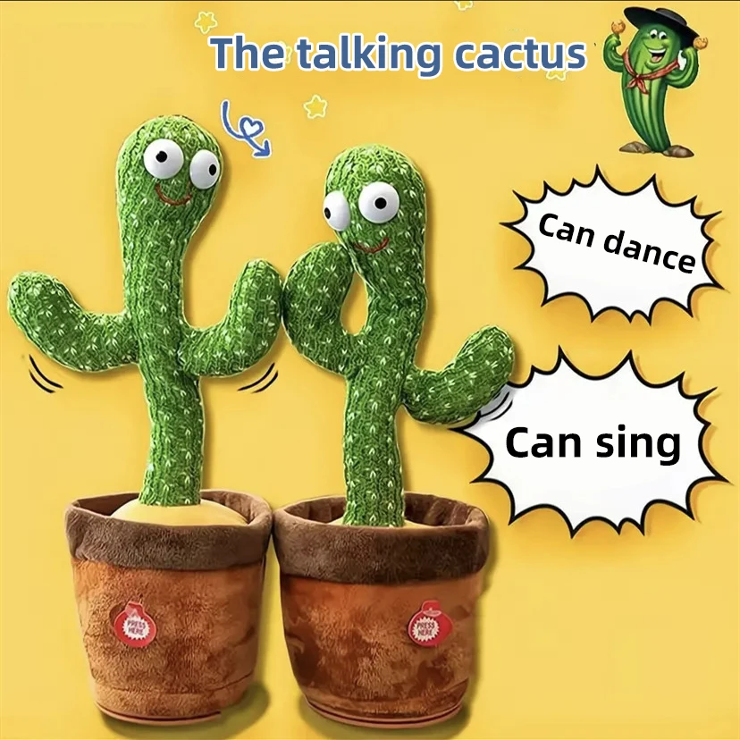 Stuffed Flowerpot Twisting Dance Cactus Doll Talking Singing Music Talking Dancing Plush Toy Hot Sale Products Cute Unisex 566