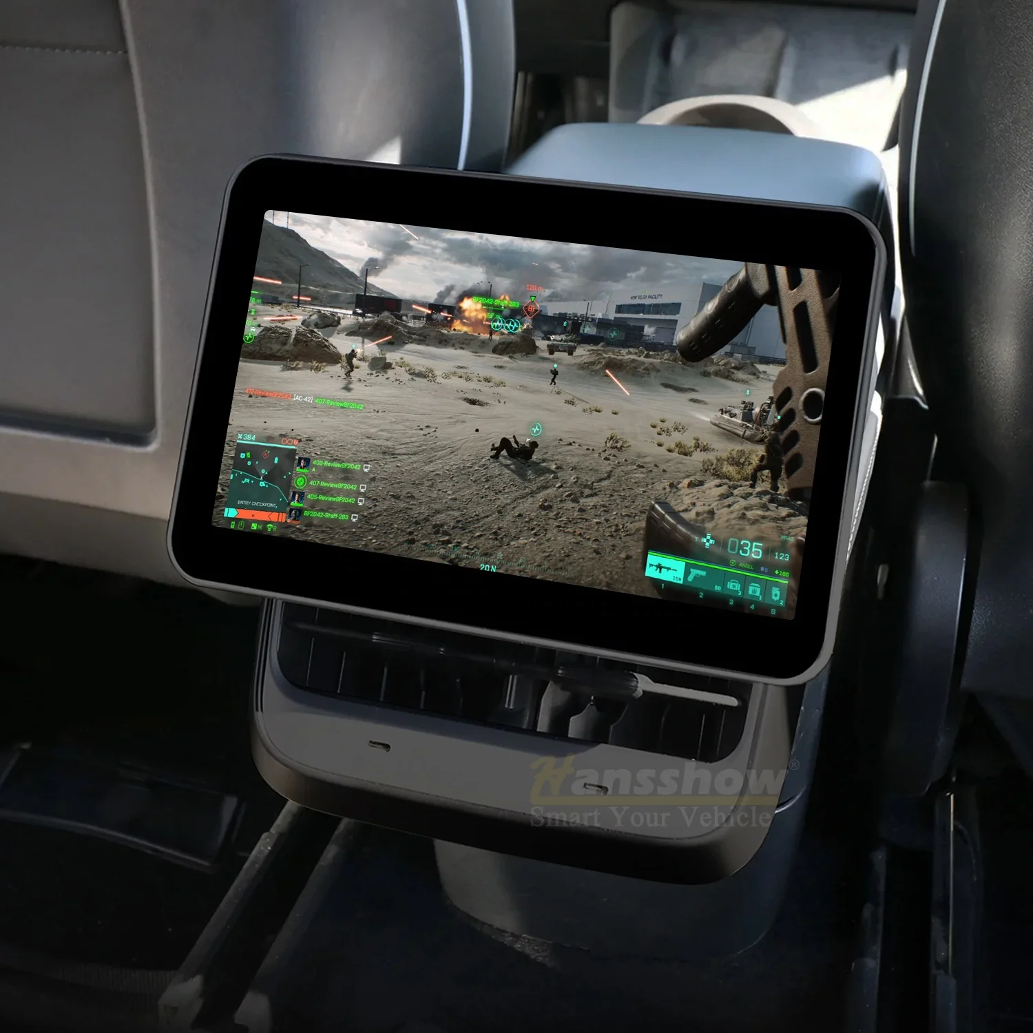 Hansshow Model 3/Y Rear Entertainment And Climate Control Screen For Tesla Android Car Rear Seat Entertainment System