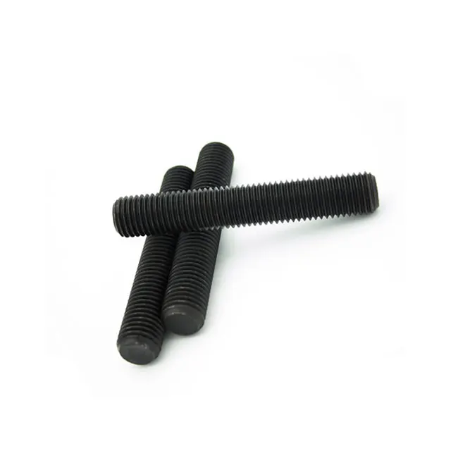 High strength black stud bolt custom thread length rod fastener supplier