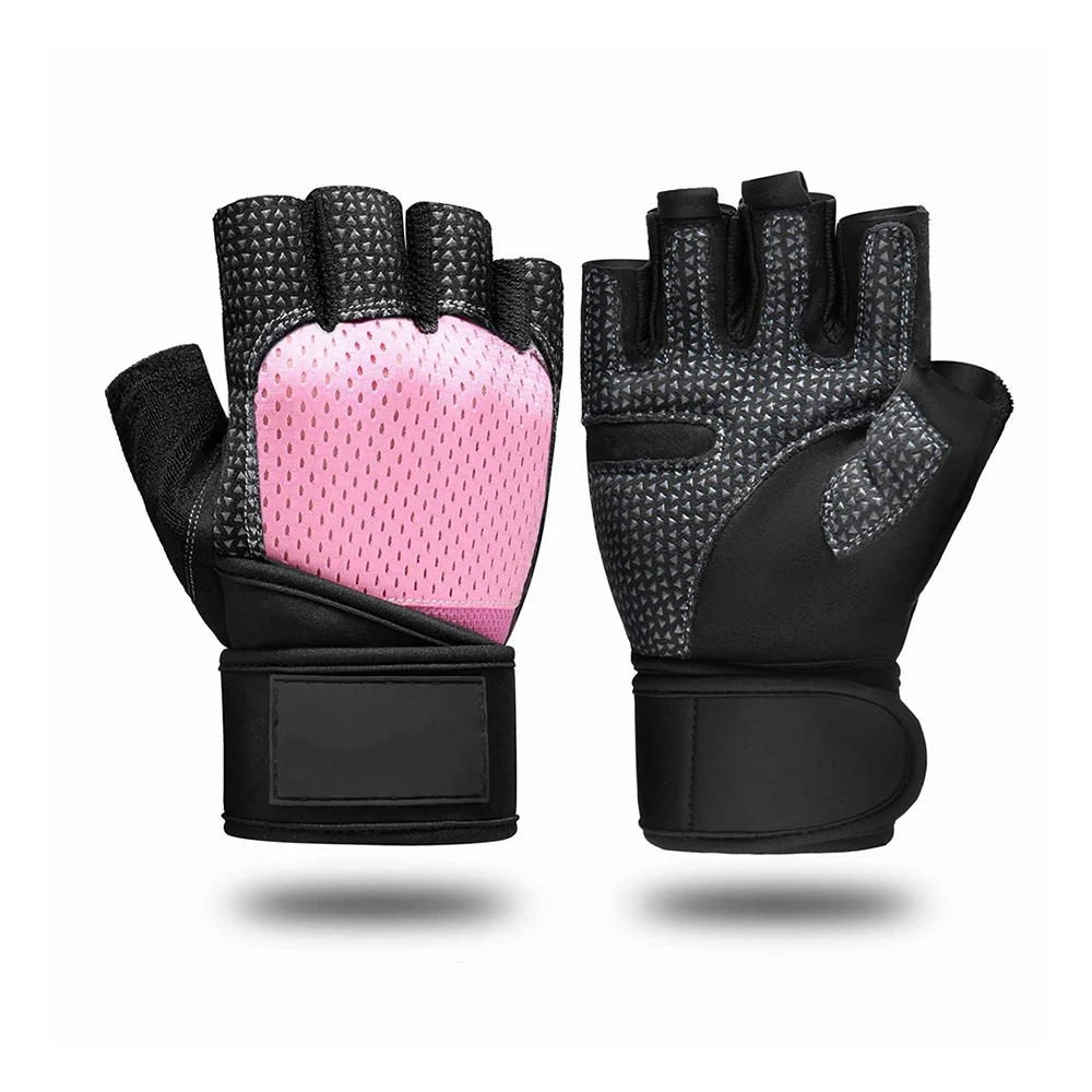 Sport Weight Lifting Gym Fitness Gloves Buy Wholesale Long wrist strap leather bodybuilding gym weight Lifting Gloves